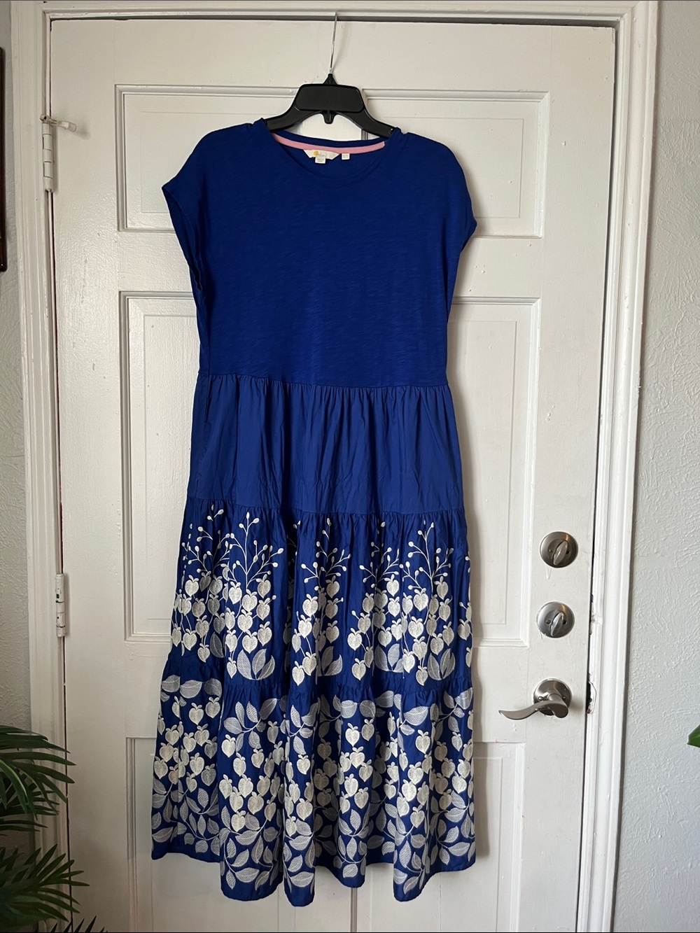 Girls' Blue Floral Tiered Dress